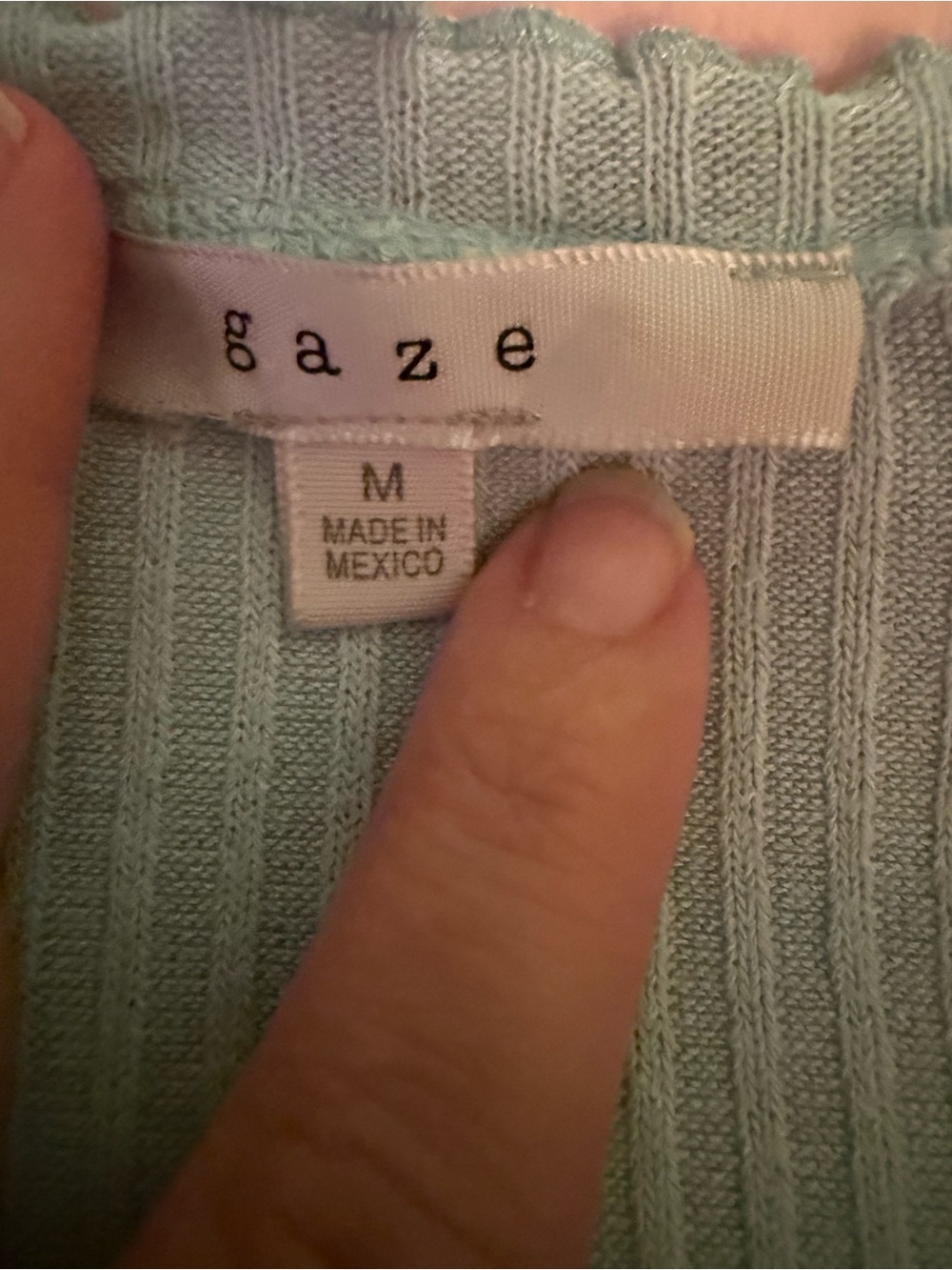 gaze Light Blue Ribbed Open-Front Cardigan - Picture 2 of 2